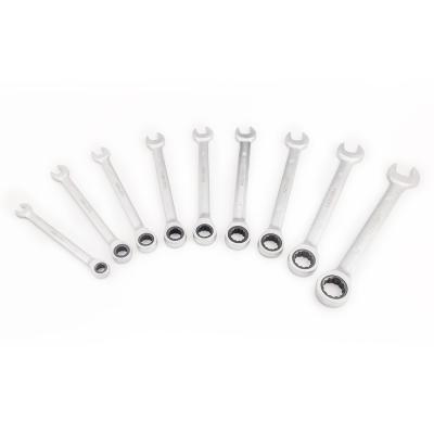 China Carbon Steel All Size Chrome Vanadium Carbon Steel Car Truck Vehicle Repair Tool Combination Gear Torque Ratchet Open End Wrench Set for sale