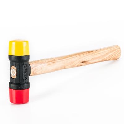 China Machinist's Hammer Wood Rubber and Nylon Two-Way Mallet Double Face Hammer Double Handle Hammer Two-Way Hammer for sale