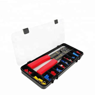 China A.W.G. 100pcs MULTI FUNCTIONAL 22-8 Multi Function Assorted Electrical Electrician Terminal Wire Stripper Crimper Tool Kit for sale