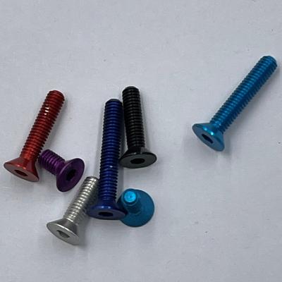 China 7075 Aluminum Alloy Hex Socket Screw M3FPV Ultra Light Countersunk Head Aluminum Aircraft Model DIY Accessories Screw for sale