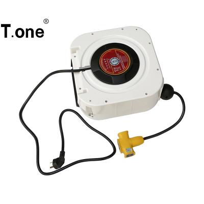 China T.ONE Adjustable 20Meters Hose Reel Wall Mount Automatic Retractable Electric Garden Hose Reel High Quality Cable Reel for sale