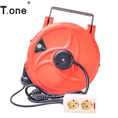 China T.ONE Adjustable 20Meters Hose Reel Wall Mount Automatic Retractable Electric Garden Hose Reel High Quality Cable Reel for sale