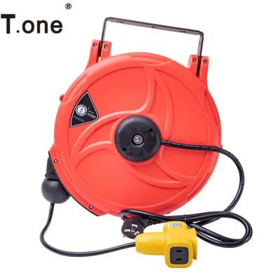 China T.ONE Adjustable 20Meters Hose Reel Wall Mount Automatic Retractable Electric Garden Hose Reel High Quality Cable Reel for sale