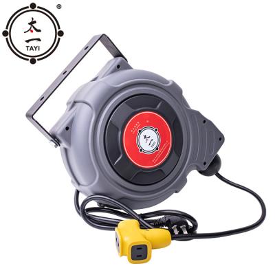 China Adjustable Automatic Retractable Electric Hose Reel Wall Mounted Garden Hose Reel &cable for sale