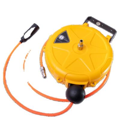 China Adjustable Plastic Hose Reel Yellow OEM Tools Type Garden Brass Color Air Steel Series Original Material for sale