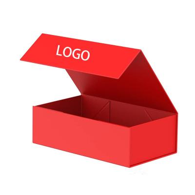 China Low MOQ Logo Wholesale Luxury Recycled Materials Custom Red Magnet Paper Box Christmas Wedding Gift Folding Magnetic Gift Box Packaging Paper Boxes for sale