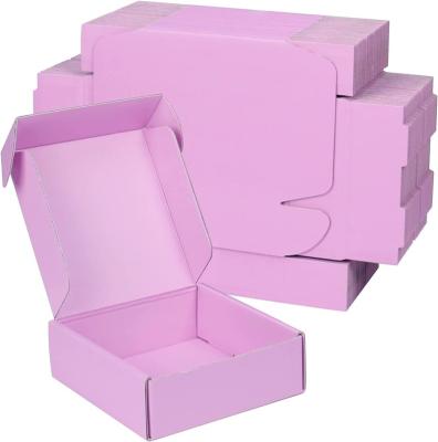 China Recyclable LOGO Colored Boxes Packaging Pink Custom Cardboard Printed Eco Apparel Cosmetic Gift Flat Listing Box for sale