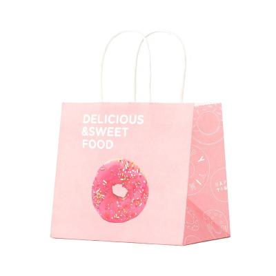 China Recycled Materials Custom Paper Bags With Twisted Paper Handle And Your Own Logo For Fast Food Cakes Cafe Caterer for sale