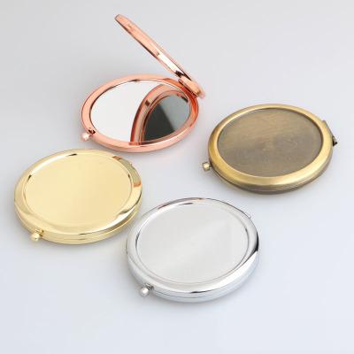 China Personalized Blank 70mm Sublimation Pocket Mirrors , Cosmetics Make Up Round Small Hand Mirror for sale