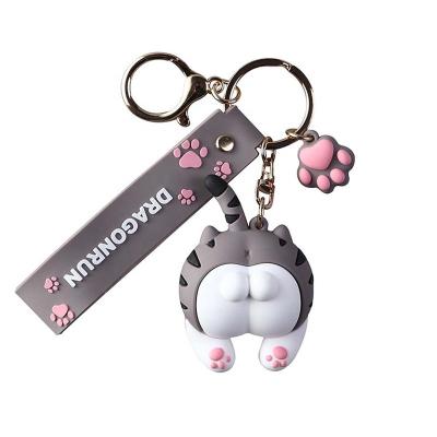 China Cat Butt Keychains For Women Girls Cute Cats Donkey Cute Donkey Hanging Key Chain Ring Jewelry Gift Casual Bell Pendant Key Animal Gift for sale