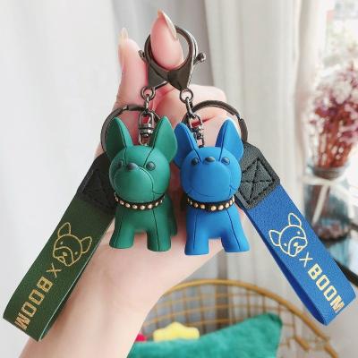 China NEW Cartoon Dog Key Chain Llavero De Perro Car Accessories Bag Leather Dog Key Couples Key Casual Cute Blue Animal Hanging Gift Car Key Chain for sale