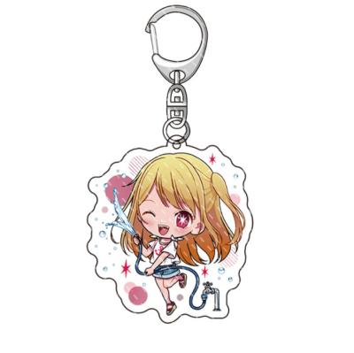 China Cute Stitch Ring Lanyard Keyring Bag Carabiner Accessories Plastic Anime AI Hoshino's Key Chain For Oshi No Ko Acrylic Key Chain for sale