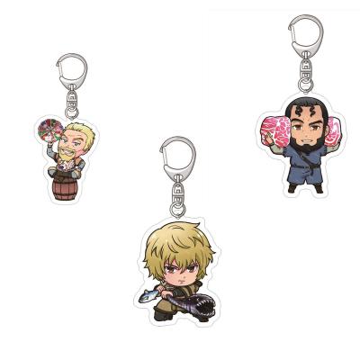 China Anime Thorfinn Key Chain Ring Lanyard Keyring Bag Carabiner Plastic Point Accessories For Vinland Saga Acrylic Key Chain for sale