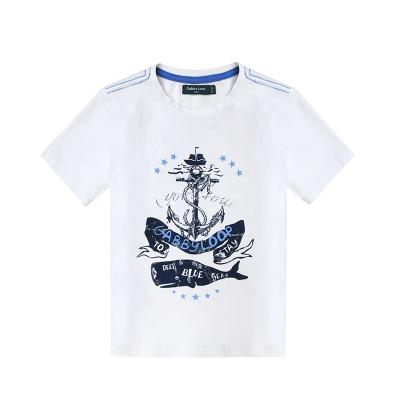 China Custom Short Sleeve Soft Water White Solid Print Round Neck Kids T-shirts Boy Short Sleeves Kids T-Shirts for sale