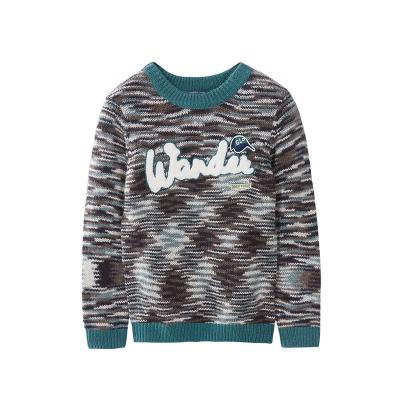 China Pullover Boy's Winter Round Neck Sweaters Kids Space Dye Pullover Children Green Sweater for sale