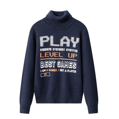 China Custom kids anti-pilling roll neck sweater wholesale knitting sweater kids knitting sweater for winter for sale