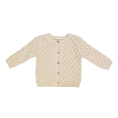 China Custom Baby Girls Sweater Kintted Jacquard Toddler Breathable Girl Fashion Knitting Intarsia Long Sleeve Cardigan for sale