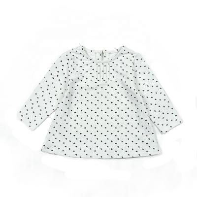 China Spring Autumn Allover Dots Printed Baby Breathable Customized Long Sleeve Baby T-shirt for sale