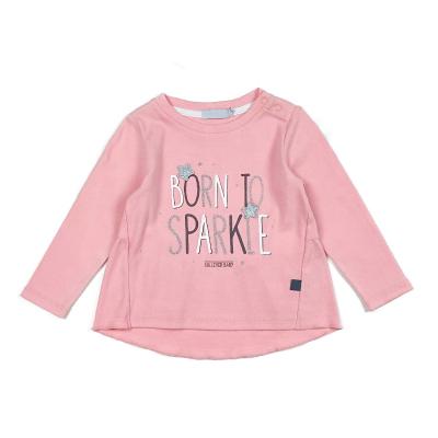 China Breathable Autumn Clothes Kids Fashion Pale Pink Letter Printed With Glitter Toddler Girls T Shirt Dress Ruffles Back For Girl Baby for sale