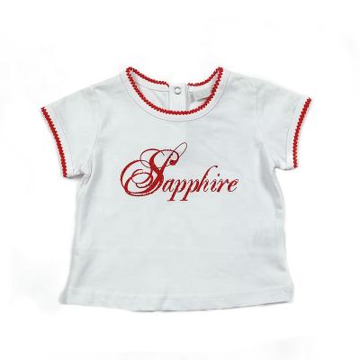 China Customized Comfortable Baby T-shirt Summer Blingbling Toddler Girl T-shirts Rhinestone Decoration Baby T-shirt for sale