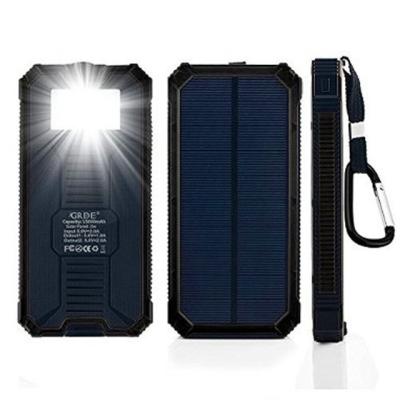 China 12000mAh Dual USB Power Bank Solar Panel 12000mAh Dual USB Output Solar Power Bank for sale