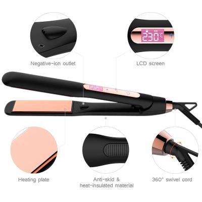 China LCD Touch Screen Temperature Display 1.5 Inch LCD Touch Screen Hair Ionic 450 Degrees Straightener Flat Iron With Anion Generator for sale