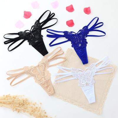 China Lace Ladies Butterfly Panties Cavity Attracting Sexy Butterfly Thong Lace Ladies Butterfly Panties Hot Transparent Cavity Attracting Sexy Butterfly Thong for sale