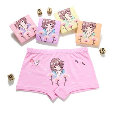 China Factory wholesale antibacterial 4-14 years old children's underwear lovely cotton girls kids girls organic printing underwear for sale