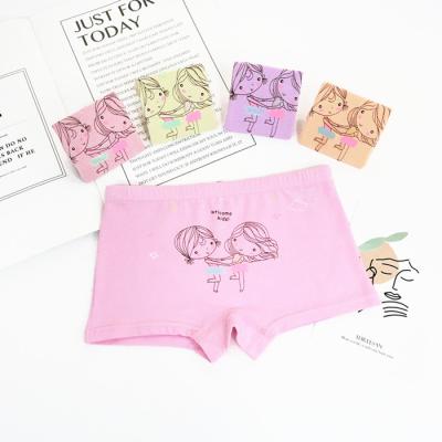 China Antibacterial Stockings 4-12 Years Lovely Cartoon Printing Organic Cotton Little Girls Boxer Shorts for sale