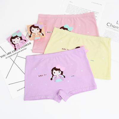 China Antibacterial ready to ship 4-12 years old lovely cartoon printing organic cotton kids underwear for girls for sale