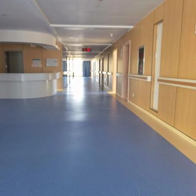 China Waterproof Wear Resistant Anti-slip PVC floor commercial dense flooring 2mm waterproof anti bacteria homogeneous sheet vinyl hospital flooring for sale