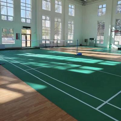 China Sports Ground 100% native PVC sports floor indoor tennis/badminton/table tennis/pickleball/basketball court mat for sale