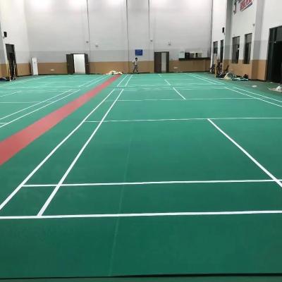 China PVC Sports waterproof non-slip rubber floor PVC vinyl floor indoor badminton court floor for sale