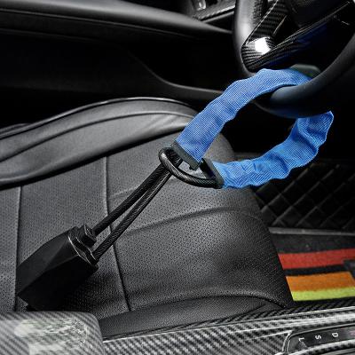 China Car Security Car Steering Wheel Lock Seat Belt Lock Anti Theft Black Retractable Steel Cable Wire Rope Lock for sale