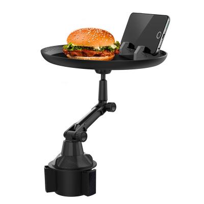 China Easy Installation Multifunctional 360 Degree Rotating Adjustable Convenient Car Plate Car Drinking Food Table Tray for sale