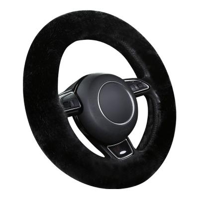 China Perfectly Fit Universal Pluffy Plush Car Steering Wheel Cover Winter Keep Warm 38cm Car Accessories Steering Wheel Cover for sale