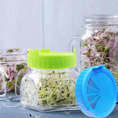 China Non Spill Sprout Lids from Esplic for Bouth Wide Mason Jars 86mm for sale