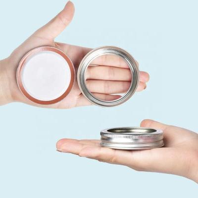 China American Popular Non-Refillable Mason Jar Regular Mouth Canning Glass Lids Regular 70mm Bulk Silver Canning Lids And Bands for sale