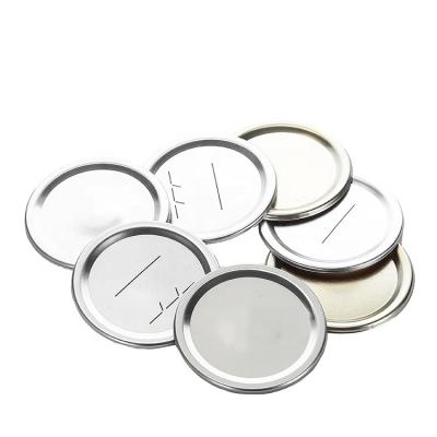 China Non Spill Mason Jar Canning Lids American Regular Mouth Leak Proof Reusable Storage Solid Covers Metal Jar Canning Lids for sale