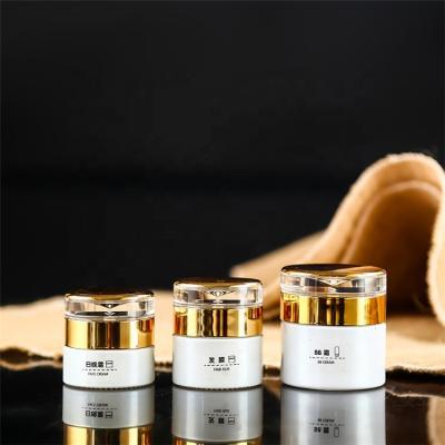 China Personal Care 20mL 30ml 50ml Luxury White Glass Cosmetics Container Face Cream Bottle for sale