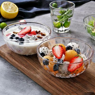 China Small 15cm Viable Glass Diamond Food Container Wholesale Salad Bowl For Kitchen Supplies for sale