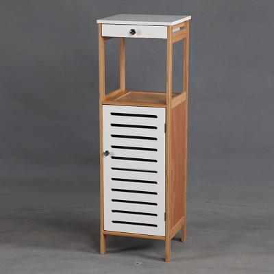 China New Environment Friendly Bamboo Flooring Wooden Storage Cabinet With One Drawer for sale