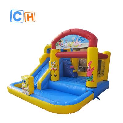 China PVC Tarpaulin Inflatable Mini Bouncer Combo Slide With Pool For Family Party for sale