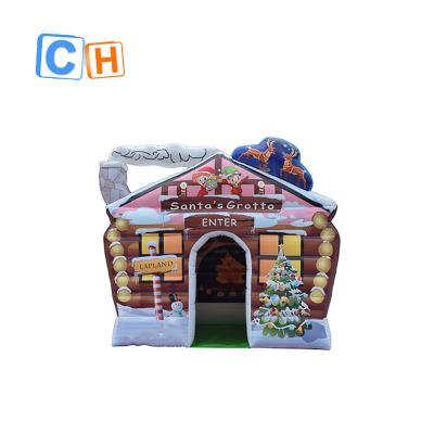 China Lovely PVC Tarpaulin Christmas Inflatable House , Wholesale Christmas Decorations Inflatable House for sale