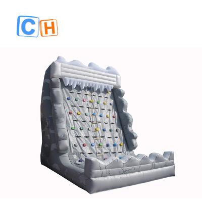 China 2020 Hot Selling PVC Tarpaulin Inflatable Rock Climbing Wall, Inflatable Climbing Wall With Climber Sports For Adults for sale