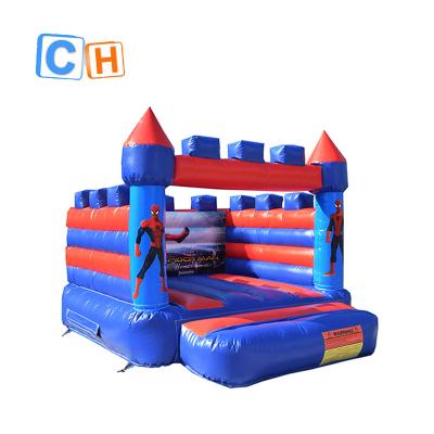 China PVC tarpaulin spiderman mini thmem inflatable castle bouncer jumping for outdoor and indoor rental for sale