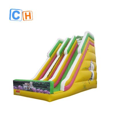 China Good Quality Kids Commercial Playground PVC Climbing Slides Jumping Inflatable Dry Slides Happy Kiddie Toys for sale