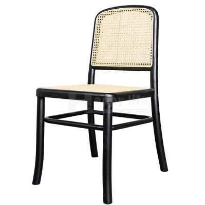 China Cane Rattan Dining Chair For Retro Wooden Tall High Quality Comfortable Outdoor Indoor Room Out Of Door Lawn Balcony In Black China Furniture for sale