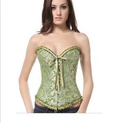 China 2021summer viable corset top women bustier female vintage lace plus size sexy corset top high waist bustiers elegant black satin lace for sale