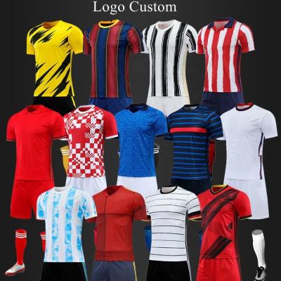 China Sets 2022 Soccer Mens Soccer Jersey Sets Clothes Custom Printing T-shirts Team Boy New Model United Uniform for sale